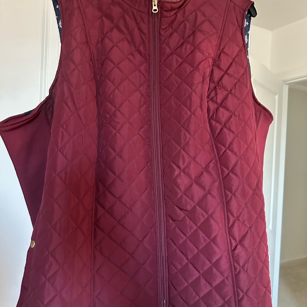 Kim Rogers Maroon Quilted Vest